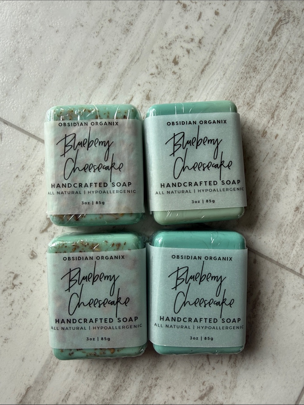 Blueberry Cheesecake Handcrafted Soap - Mint Blue